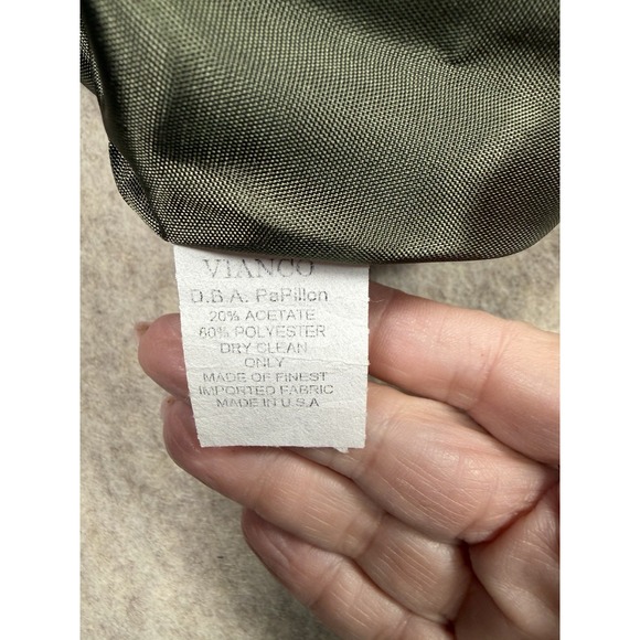 Papillon Paris Vianco Vintage Olive Green Pleated Pants‎ Size 4 Trousers Lined - Picture 9 of 12